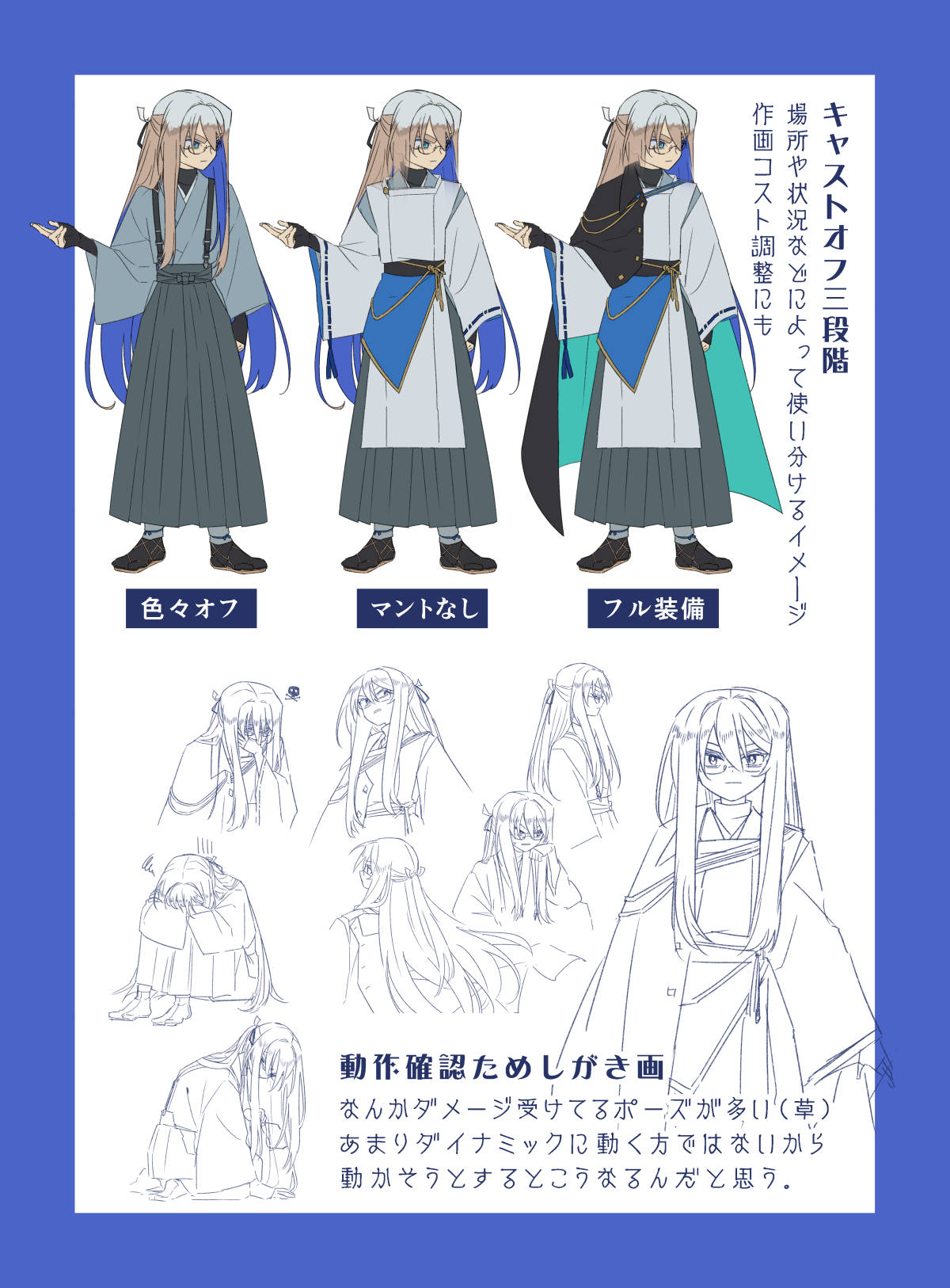 画像:井正の新デザイン資料2枚目 重ね着の詳細とためしがきラフ